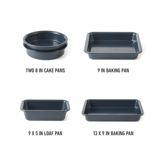 Calphalon Legacy 10-Pieces Nonstick Bakeware Set PFOA-Free, Baking Sheet Set, Baking Pans Set, Carbon Steel Bakeware Pans Collection, High-Heat Oven Safe, for Cookies, Cakes, and Muffins -Navy Blue - Image 4