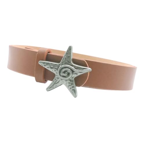 Star Conch Buckles Pattern Waistband Stylish Trendsetter Belt for Casual Or Work Outfits