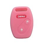 Pink Silicone Rubber Keyless Entry Remote Key Fob Case Skin Cover Protector for Honda 2+1 Buttons
