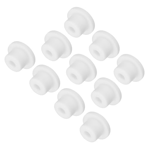 Image of MECCANIXITY High Temp Silicone Plug Mount Dia 19mm /0.75 Inch T Shaped Rubber Stopper Hole Plugs for Powder Coating Plating Waterproof Sealing Plugs White Pack of 10(OD 27mm /1.06 Inch)
