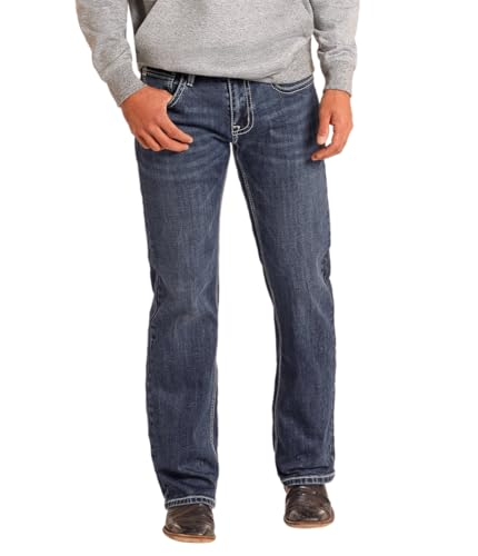 Rock & Roll Denim Men's Hooey Regular Fit Rope Stitch Straight Leg Jeans2