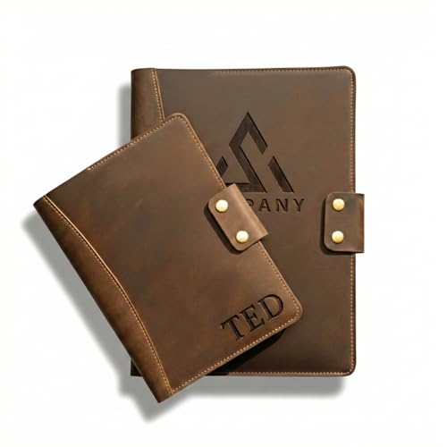 Personalized Leather Portfolio for Men, Women - Custom Business &