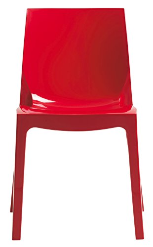 ICE Sedia Up-on Made in Italy in Polipropilene per Interni e Esterni Bar Ristorante Sala Aspetto d'aspetto Cucina Soggiorno Salotto Giardino da casa Studio Giardino (Rosso)