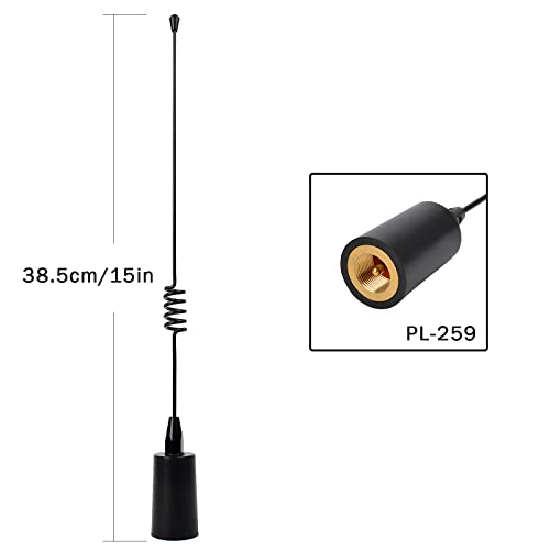 Image of TWAYRDIO VHF Marine Antenna, 156-163MHz 50W Boat Radios Antennas with 16.4ft Coaxial Cable (SO239 to PL259 Connector),L-Shape Mounting Bracket and U-Bolt for Midland Uniden Cobra Icom Marine Radio