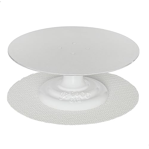 Ateco Cast Iron and Non-Slip Pad Cake Stand, 12 inch, White