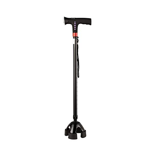 Bastones para Personas Mayores Muletas con luz Negra Bastón retráctil Rango retráctil de 64 Cm -97 Cm