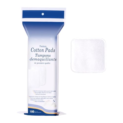 100/200 リサイクル可能なテクスチャード化粧品ディスクのパック、毎日のクレンジングとマニキュアの除去に肌に優しい、ソフトな洗顔クレンジングコットンマットレス