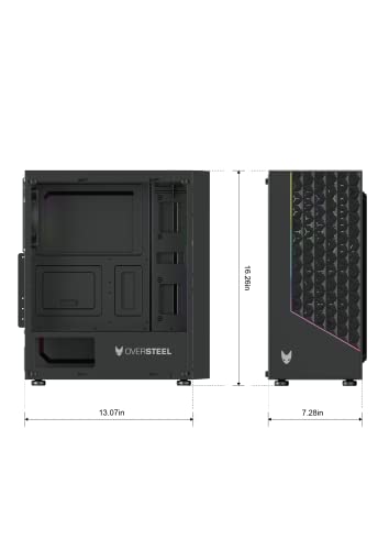 Gabinete para PC Gaming Oversteel Iridium, Mid Tower ATX, Negro miniatura 6