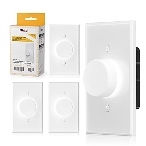 Aida Digital Rotating Dimmer Switch With Led Indicator Light, For Dimmable Led Light/Cfl/Incandescent, Single-Pole Or 3-Way, Rotary Dimmer Knob, Wall Plate Included, Ul Listed (4 Pack) #TOP25
