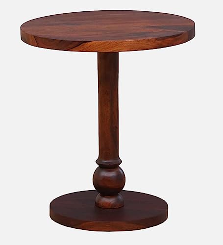 Image of Cyprus Solid Wood END Table for Living Room |Living Room Furniture |Premium Round Side Table for Home & Kitchen|Honey, SHEESHAM Wood|Ideal for Home Decor