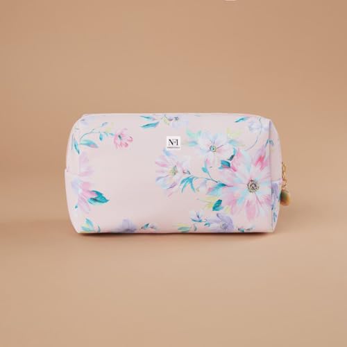 Image of NFI essentials Makeup Pouch Floral Print Cosmetic Pouch Vanity Case Jewellery Pouch Stationery Pencil Case Travel Organiser Travel Pouch