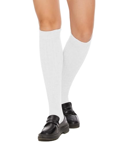 Image of AugRing Womens Slouch Scrunch Socks Retro Knee High Soft Stack Chunky Cozy Boot Socks For Women Size 6-11