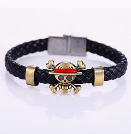 Anime One Piec Bracelet For Fans, Luffy Skeleton Straw Hat Pirate Braided Wristband Cosplay Prop Accessories For Men Women Friends #TOP1