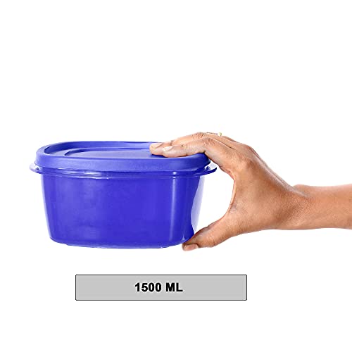 Image of Cutting EDGE Snap Tight Eco Plastic Container Set for Pickle, Sauces, Spices, Dry Fruits, Travelling, 12-Pieces (1.5 L, Blue)