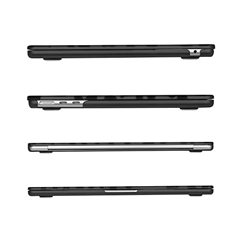 MOSISO Compatible with MacBook Air 13 inch Case 2025 2024 2023 2022 M4 A3240 M3 A3113 M2 A2681, Leopard Grain Hard Case&Keyboard Skin&Screen Film Compatible with MacBook Air 13.6 inch Case, Black - Image 6