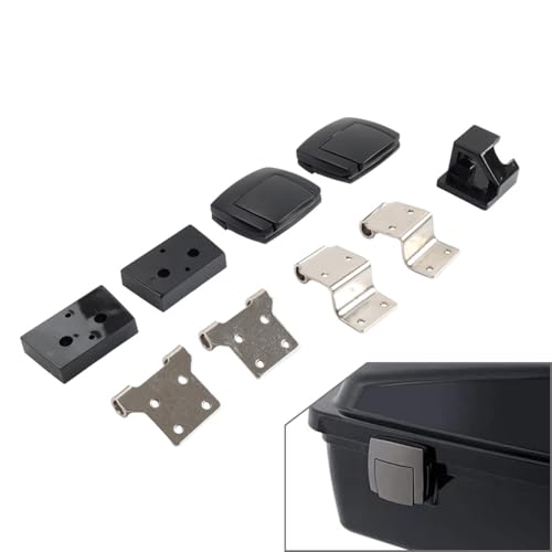 Bacar 2 Pcs Cerraduras para Baúl Trasero en Aluminio + ABS Negro y Plateado para Harley Electra Glide Classic (EFI) - FLHTC 2007-2013 miniatura 2