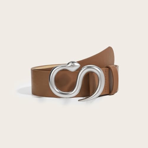 Leather Belts for Women, Key Pattern Buckle Belt Embossed Floral Design for Jeans and Dresses, Fashion Gift for Birthday Christmas Mother's Day3