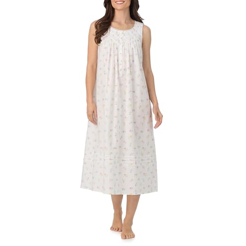 Image of Eileen West Sleepwear & Loungewear for Women - Poetic Woven Lawn Collection - 100% Cotton Lightweight Sleeveless Nightgown