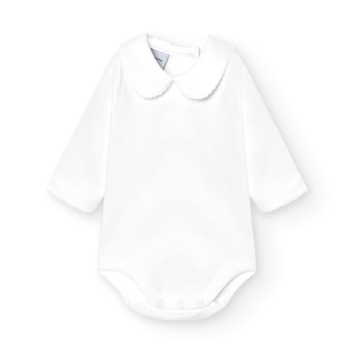 babidu, Body Cuello Algodon   Body para Bebe  Unisex, Color Blanco, Talla 6 Meses