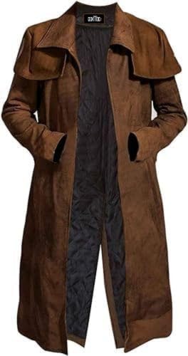 Mens Cotton Trench Coat, Brown Trench Coat for Men, Cosplay Brown Coat4