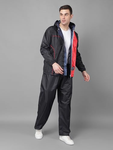 Image of Dollar Rainguard Men's PVC Full Sleeve Solid Reversible Sporty Raincoat Set With Adjustable Hood and Pocket