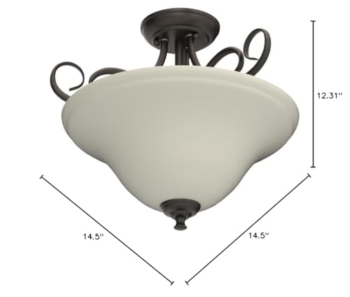 Westinghouse 6306500 Dunmore Two-Light Indoor Semi-Flush, Oil Rubbed Bronze Finish thumb #2