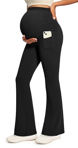 IUGA Maternity Yoga Pants for Work Maternity Flare...