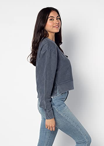 chicka-d Women's Standard Corded Boxy Pullover2