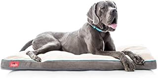 Brindle Shredded Memory Foam Dog Bed with Removable Washable Cover-Plush Orthopedic Pet Bed - 52 x 34 inches - Khaki