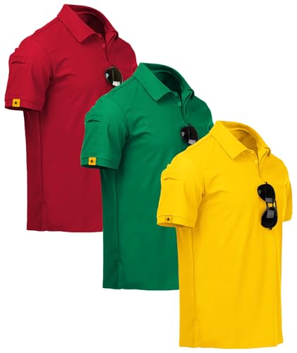 Image of ZITY 3 Pack Mens Golf Polo Shirts Short Sleeve Business Casual T-Shirts
