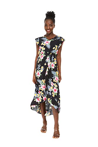 Image of Matchable Couple Hawaiian Shirt or Wrap Dress Signature Prints Hibiscus | Sold Individually; Soft Rayon Fabric; Lightweight Comfort; Signature Tropical Prints; Vacation Ready