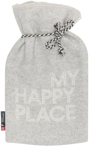 David Fussenegger Wärmflasche'my happy place' 2L 21 x 38 cm Filz - Hellgrau