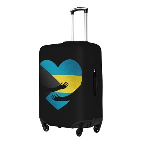Travel Luggage Cover Bahamas Bahamian Flag Heart Fashion Washable Baggage Suitcase Protector Fit For Luggage Small2