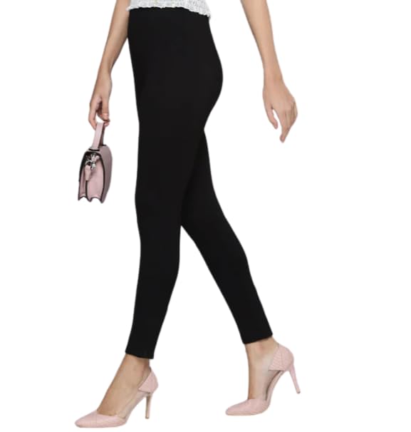 Women's Black Plain Jeggings - High Waist Stretchable Slim Fit Jeggings for Casual & Office Wear-image-40