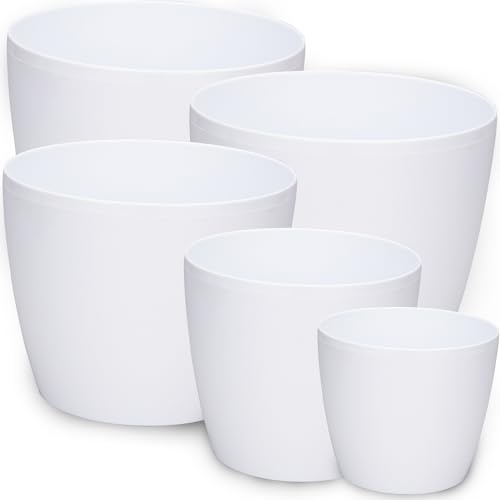 Peczeko Macetero Brillantes, Macetero De Plástico, Macetero Decorativo Para Flores Grandes Y Pequeñas, Juego De 5 Maceteros, Maceteros, Maceteros Para Hierbas, Paquete De 5 Blanco, Ø 12 Cm Peczeko Macetero Brillantes, Macetero De Plástico, Macetero Decorativo Para Flores Grandes Y Pequeñas, Juego De 5 Maceteros, Maceteros, Maceteros Para Hierbas, Paquete De 5 Blanco, Ø 12 Cm