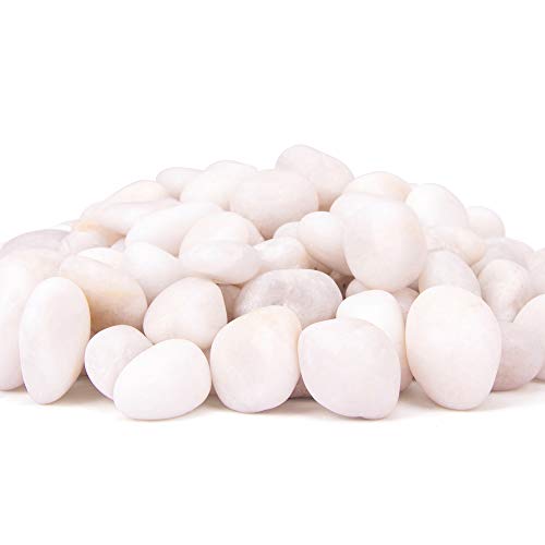 Cfkj 18 Pounds White Decorative Pebbles River Rock Aquarium Gravel,Garden Ornamental Pebbles, Natural Polished Decorative Gravel,White Decorative Stones,Pebbles,Decor Pebbles For Landscaping (White) #TOP3