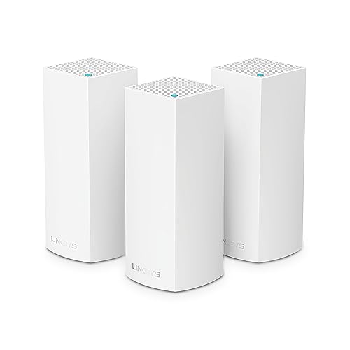 Linksys Velop WHW0303 Tri-Band Whole Home Mesh WiFi 5 System (AC2200) - WiFi Router Extender & Booster up to 6000 sq ft for 60+ Devices - Supports MU-MIMO & Parental Control - 3 Pack, White Linksys Velop WHW0303 Tri-Band Whole Home Mesh WiFi 5 System (AC2200) - WiFi Router Extender & Booster up to 6000 sq ft for 60+ Devices - Supports MU-MIMO & Parental Control - 3 Pack, White
