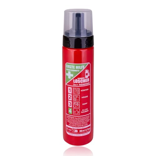Gel de ducha y champú Accentra 3 en 1 EXTINTOR DE SUCIEDAD en una botella tipo extintor, 260 ml de 'espuma extintora' para cuerpo, manos y cabello con diseño de camión de bomberos