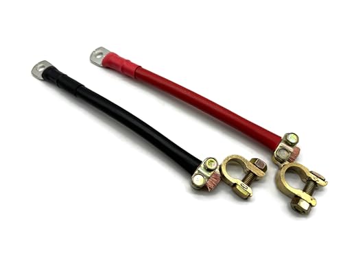 eXODA Set di Cavi Batteria 50mm2 20cm M8 Rosso Nero Positivo Negativo terminali Auto Barca Moto 20160W 1680A 12V Cavo Flessibile con Tubo termorestringente per Veicoli e Accessori