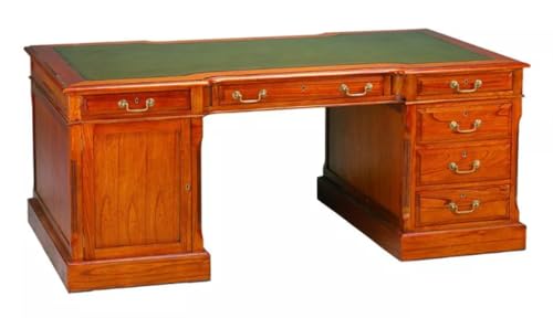 Casa Padrino Luxury Partner Desk Brown/Green 180 x 102 x H. 76 cm - Mahogany Double Desk with 18...