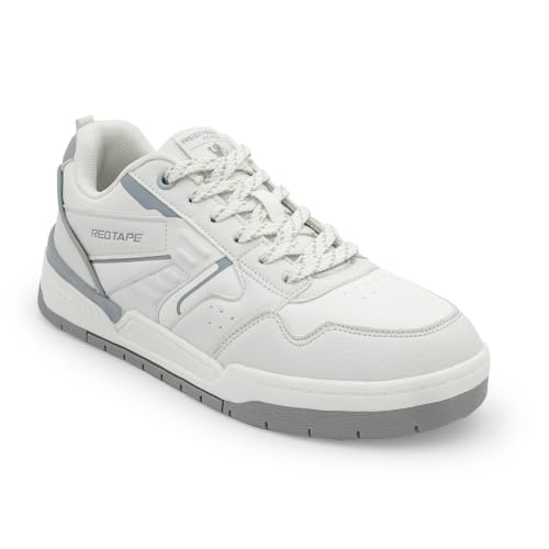 Image of Red Tape Women's Sneakers White Blue Pu Round Toe Lace-Up
