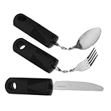 minkissy 3stücke Teiliges Adaptives Essbesteck-set Für Ältere Menschen Aus Mit Biegbarem Löffel Und Anti-shaking-design Für Erwachsene Mit Handzittern