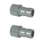 PVC Schlauchtülle DN 50mm auf Tülle 38mm – Klebemuffe Stufentülle – Rohr Schlauch Adapter für Pool & Garten (VE 2)