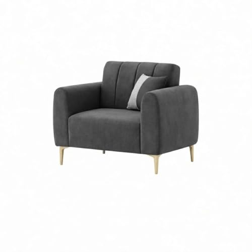 Image of Habibi Rich Velvet Suede 3+1+1 Seater Sofa Set | Spacious Soft Touch Comfort Seating | 5 Person Seating | Modern Living Room Sofa Set (Dark Gray)
