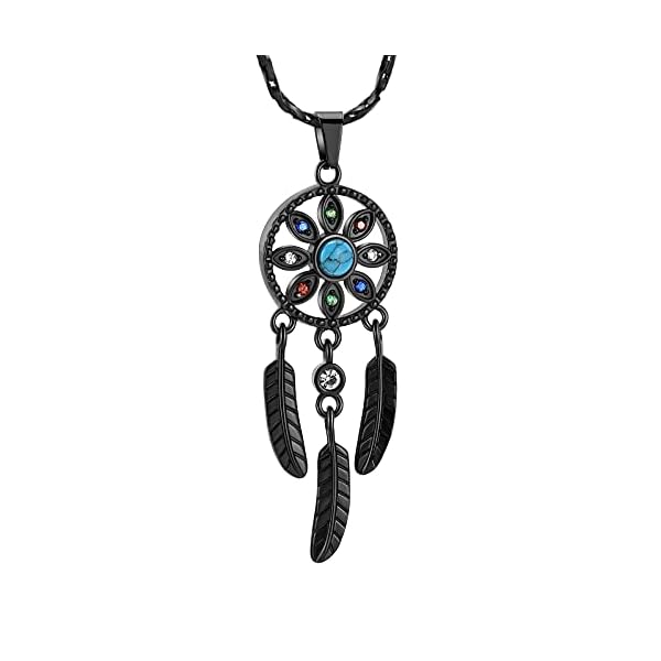 Imrsanl Cremation Jewelry Dream Catcher Urn Necklace for Ashes for Women Men Feather with Flower Keepsake Memory Jewelry Heart Urn Pendant for Human Pet Ashes