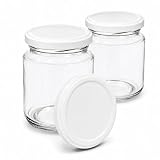 Kit 20 Potes de Vidro 240ml Belém Tampa Metálica Hermético para Geleia Doce Conserva Bolo no Pote, Branco