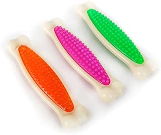 Hartz Brinquedo de mastigar Chew 'n Clean Tuff Bone Tough Dog, pacote com 3 unidades  