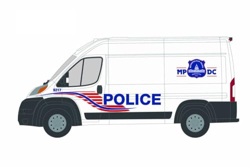 Modelo a escala 1:64 Ram Promaster 2500 Police Van miniatura 2