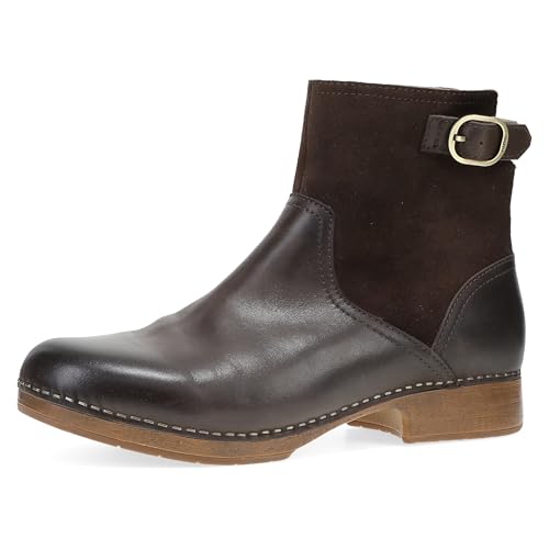 Image of Dansko Monique Women's Equestrian-Inspired Ankle Bootie -Leather & Suede Low-Heel Boot with Classic Hardware and All-Day Comfort & Support
