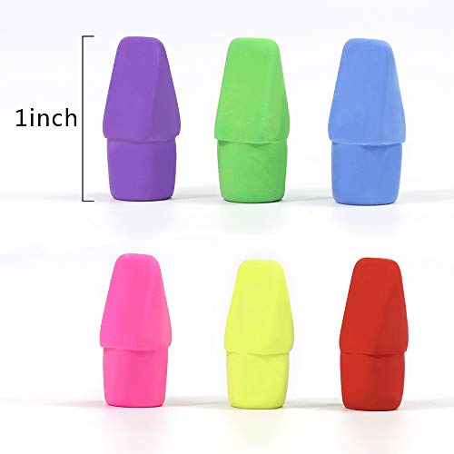 image for Habbi 300pcs Pencil Top Erasers, Cap Erasers, Assorted Colors Pencil E